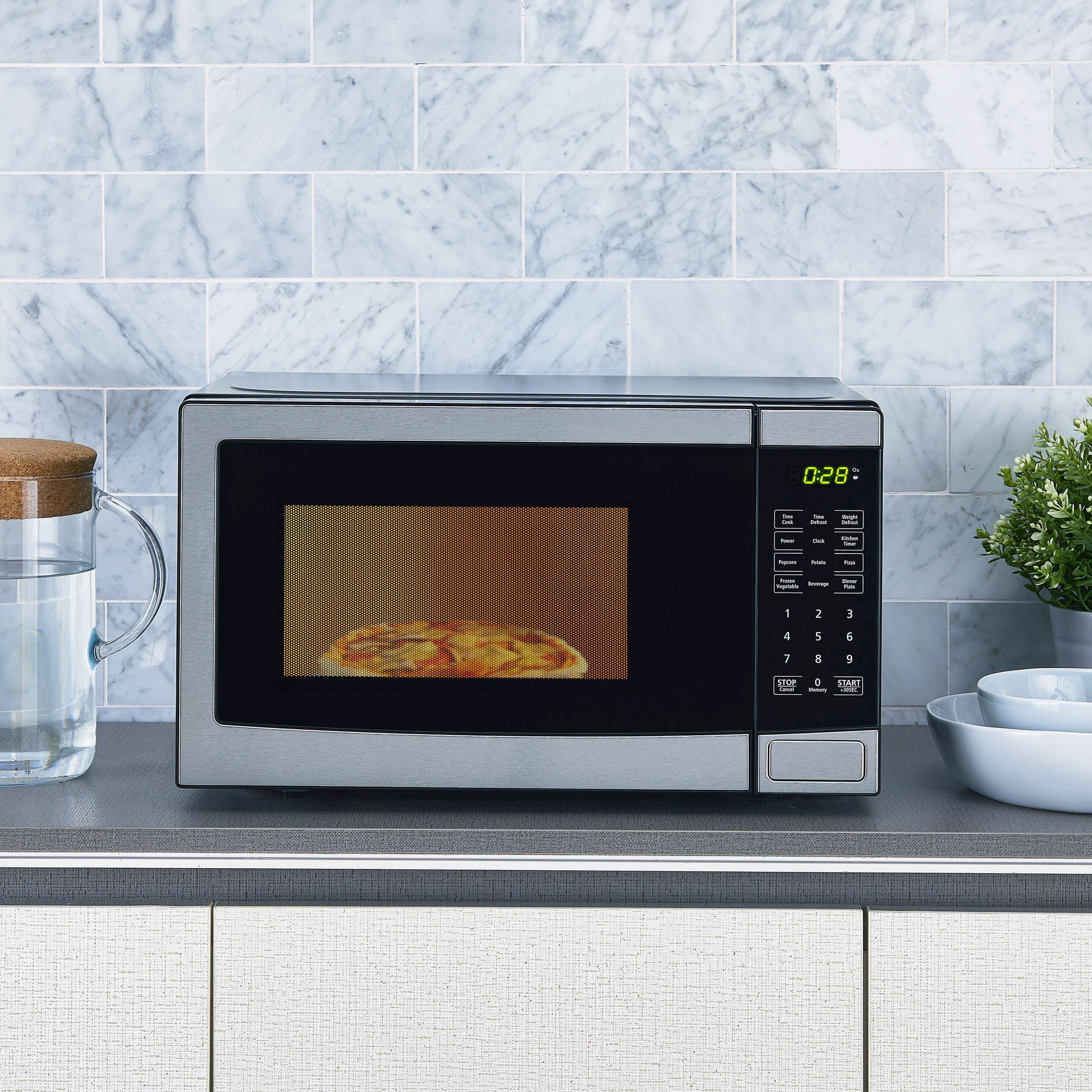 Mainstays 0 7 Cu Ft 700 Watt Microwave Stainless Steel With 10 700 Watt Microwave Stainless Steel With 10 Levels