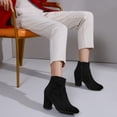 thumbnail image 2 of DARING DIVA Stylish Heel Round Toe and Chunky Heels Boots Black 7, 2 of 7