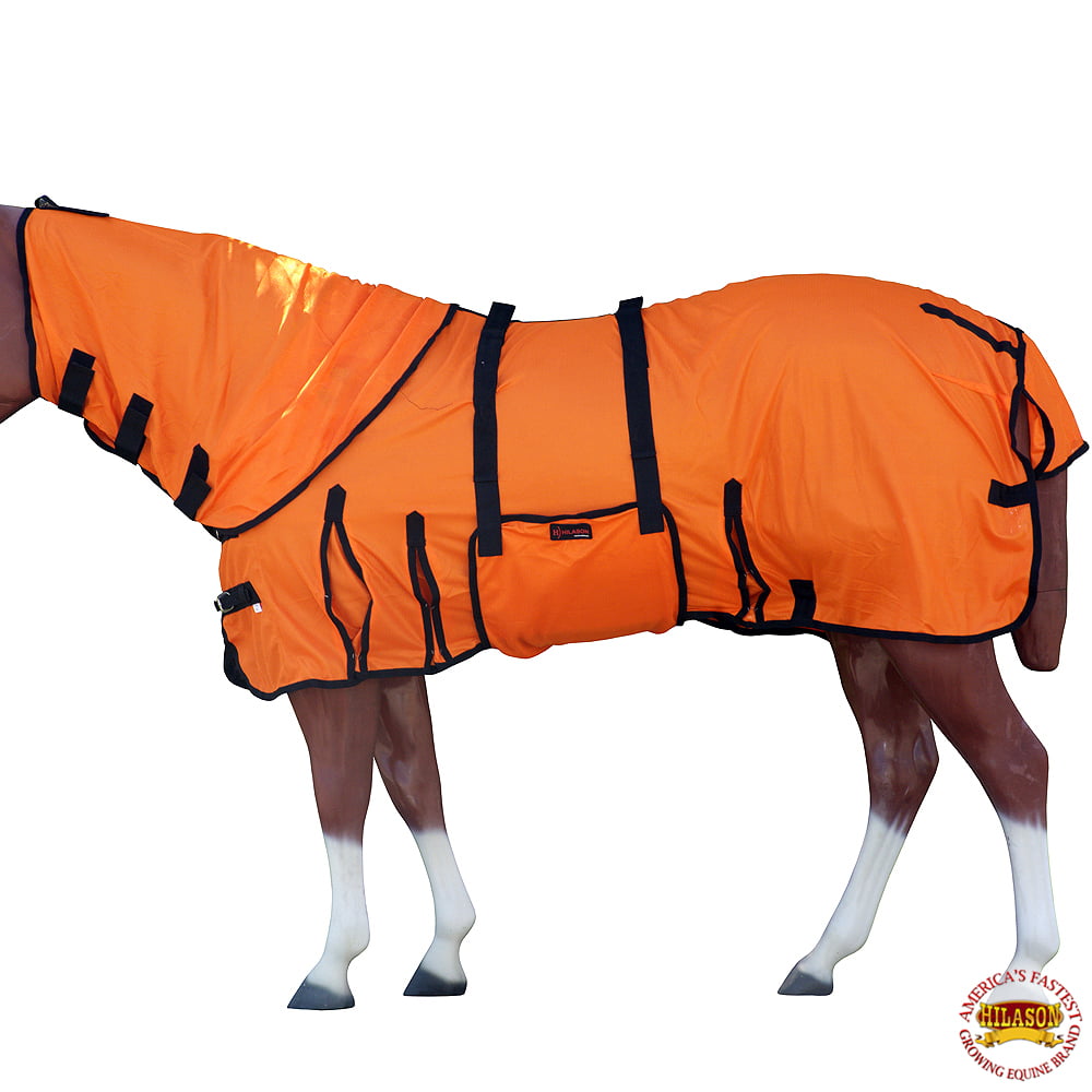 Challenger Horsewear Horse Fly Sheet Summer Spring Airflow Mesh UV Orange 7309 