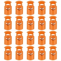 Uxcell 20pcs Plastic Cord Locks Single Hole Spring Toggle Stopper Clip Elastic Clasp Lock Fastener for Drawstring, Paracord, Orange