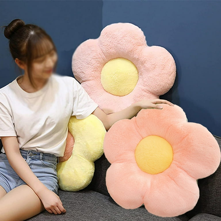 Flower Plush Throw Pillows Cute Flower Floor Pillow Daisy Shaped