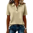 thumbnail image 5 of Polo Shirts for Women Golf Button Collared Summer Short Sleeve Tops Lightweight Work Polo Shirt Womens Blouses, 2XL, 5 of 5