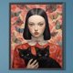 thumbnail image 3 of Pintura de diamante 5D Wdftyju DIY taladro redondo completo AB gato niña 45x55cm negro, 3 of 9