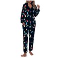 thumbnail image 4 of Combinaison pour Femmes Noël et Automne Col Rond Décontracté et Confortable pour la Maison Flanelle Chaude Style Noël Combinaison Décontractée pour Femmes en Liquidation, 4 of 9