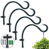 Gamexcel Wall Mount Plant Hanging Bracket, 12in Heavy Duty Rustic Decorative Metal Plant Hange,Black,4 Pack)