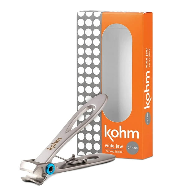 KOHM Nail Clippers for Thick Nails - Heavy Duty, Wide Mouth Professional  Fingernail and Toenail Clippers for Men, Women & Seniors, Silver 