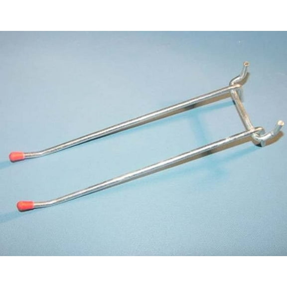DOVETAIL 4-Piece Set | 6" Double Prong Peg Hooks | Galvanized Steel Construction | Multipurpose Organizing Tool | HW-20064-864 | Safety Rubber Tips Included
