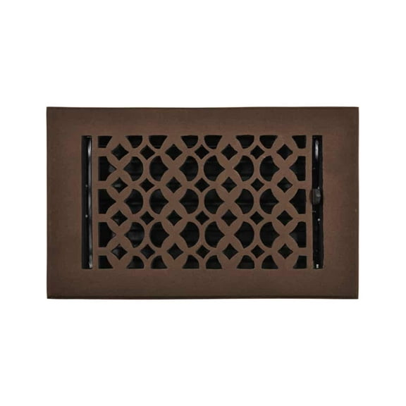 Cast Aluminum Floor Register with holes and matching screws | Modern Design Heavy Duty Cast Aluminum Vent Covers | Air Vent Covers for Floors, Walls & Ceiling | Size 5" X 9" VR-100 | Brown