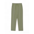 thumbnail image 7 of GrmtClth Linen Blend 2 Piece Outfit Sets For Men Cuban Collar Long Sleeve Button Shirt Elastic Drawstring Waist Straight Trousers Cool Breathable Casual Beach Wear Set Army Green XL, 7 of 7