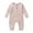 Pink, variant on Newborn Infant Unisex Baby Boy Girl Button Solid Romper Bodysuit Long Sleeve One Piece Jumpsuit Clothes
