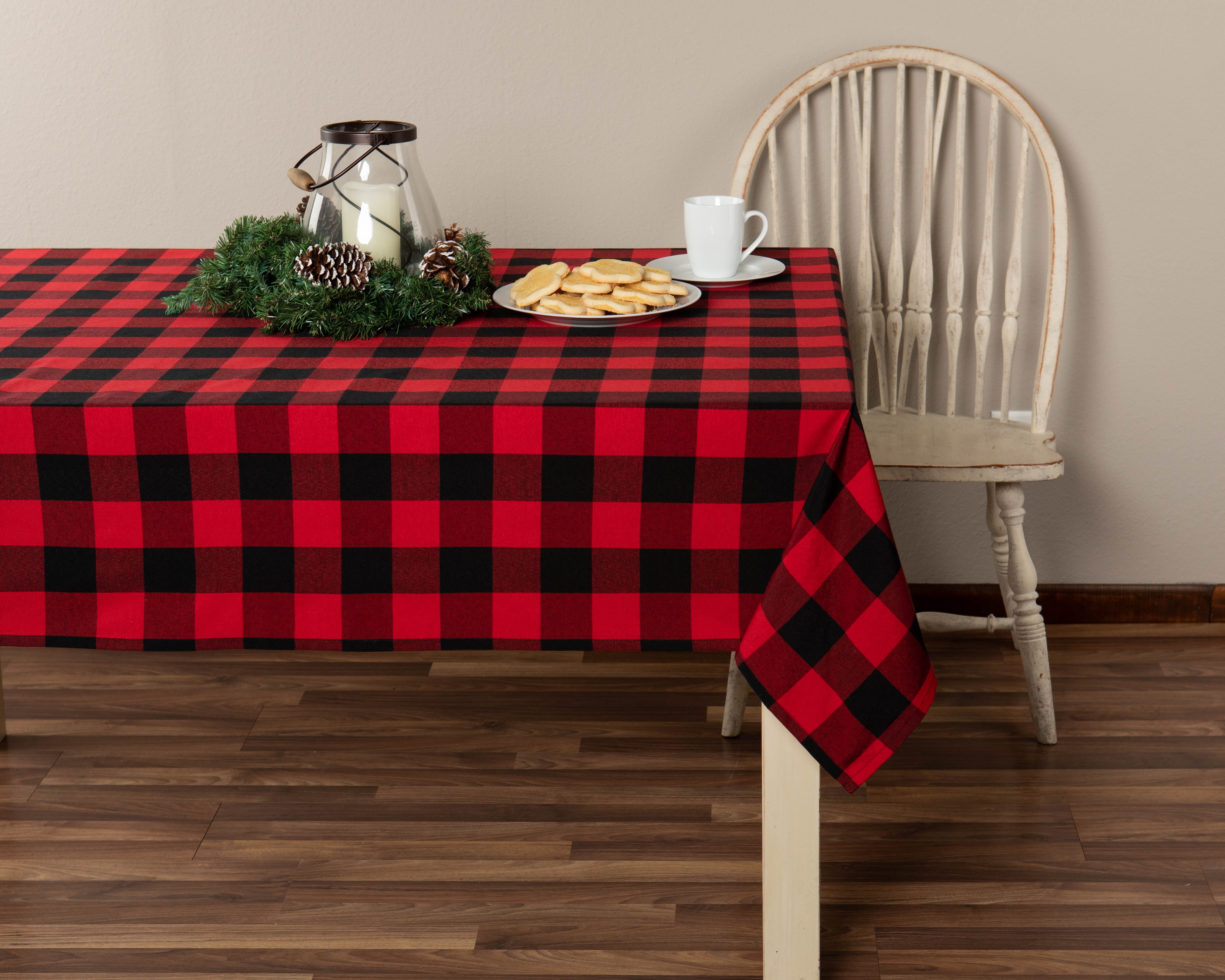 Holiday Time 60" x 102" Buffalo Plaid Tablecloth