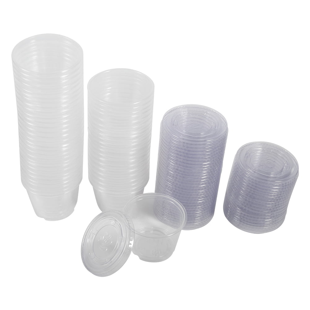 4oz 4 Tamaños 50 Unids Desechables De Plástico Salsa Suave Chutney Cups Boxes Con Tapa Comida Para Llevar Caliente Qiilu Sauce Cup Plastic 