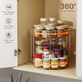 thumbnail image 4 of PETGLE 12inch 2 Tier Lazy Susan Turntable Organizer Rotating Spice Rack Organization for Cabinet, Kitchen, Pantry, Countertop, Bathroom, Vanity, Medicine Cabinet Organizer, Amber, 4 of 17