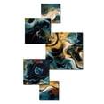 thumbnail image 3 of Designart "Marble Liquid Ink Blue and Yellow I" Abstract Marble Metal Wall Art Set, 3 of 5