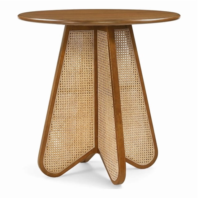 Meridian Furniture Butterfly 36" Brown Solid Wood And Cane Counter Height Table