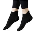 thumbnail image 3 of Babcutegg Womens Pilates Socks Soild Color Ankle Length Non-Slip Breathable and Comfortable Tight Fitting Athletic Wear for Women Black Size Free Size, 3 of 8
