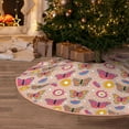 thumbnail image 5 of Xecao colorful Butterfly Daisy Pattern Christmas Tree Skirt Round Xmas Tree Mat Base Cover for Holiday Home Decorations-36", 5 of 6