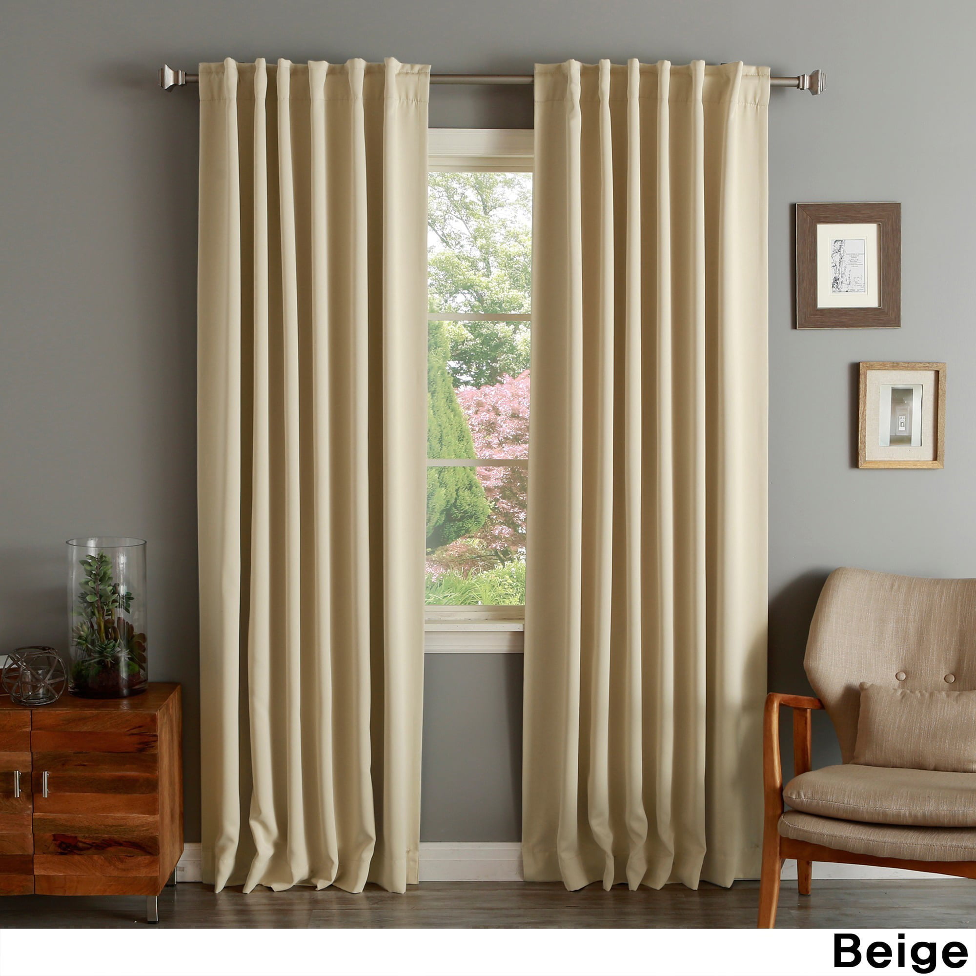 Aurora Home Solid Thermal Insulated 108 Inch Blackout Curtain Panel Pair 52 X 108 Walmart Com