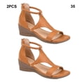 thumbnail image 4 of Jumpingount Manténgase cómodo todo el día con estas elegantes y elegantes sandalias de mujer Sandalias de verano para mujer Calzado Marrón 35, 4 of 6
