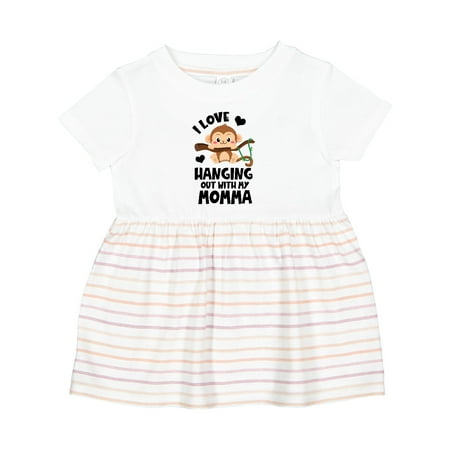 

Inktastic Monkey I Love Hanging out with My Momma Girls Baby Dress