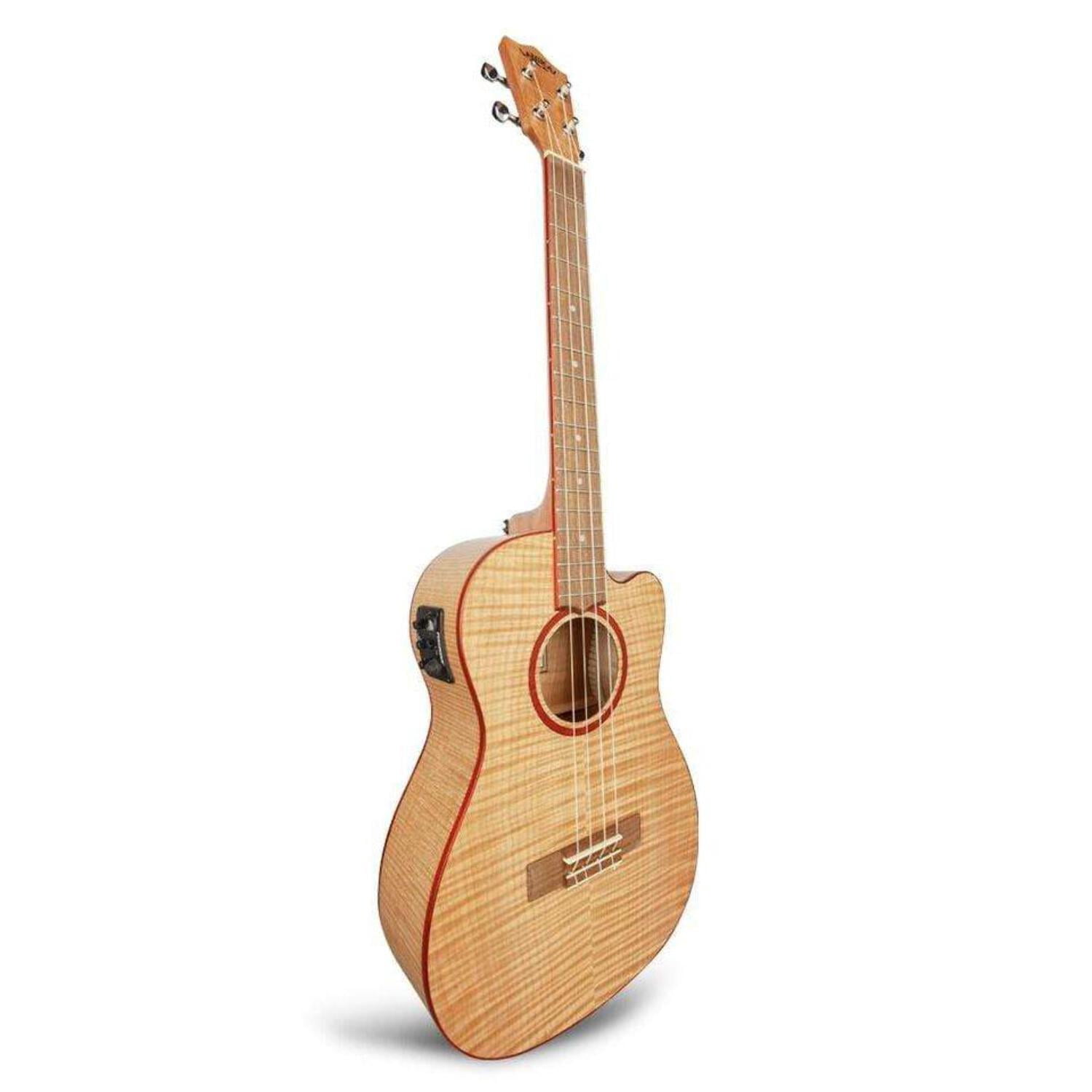 Lanikai FM-CEB Flame Maple Cutaway Acoustic Electric Baritone Ukulele with Bag