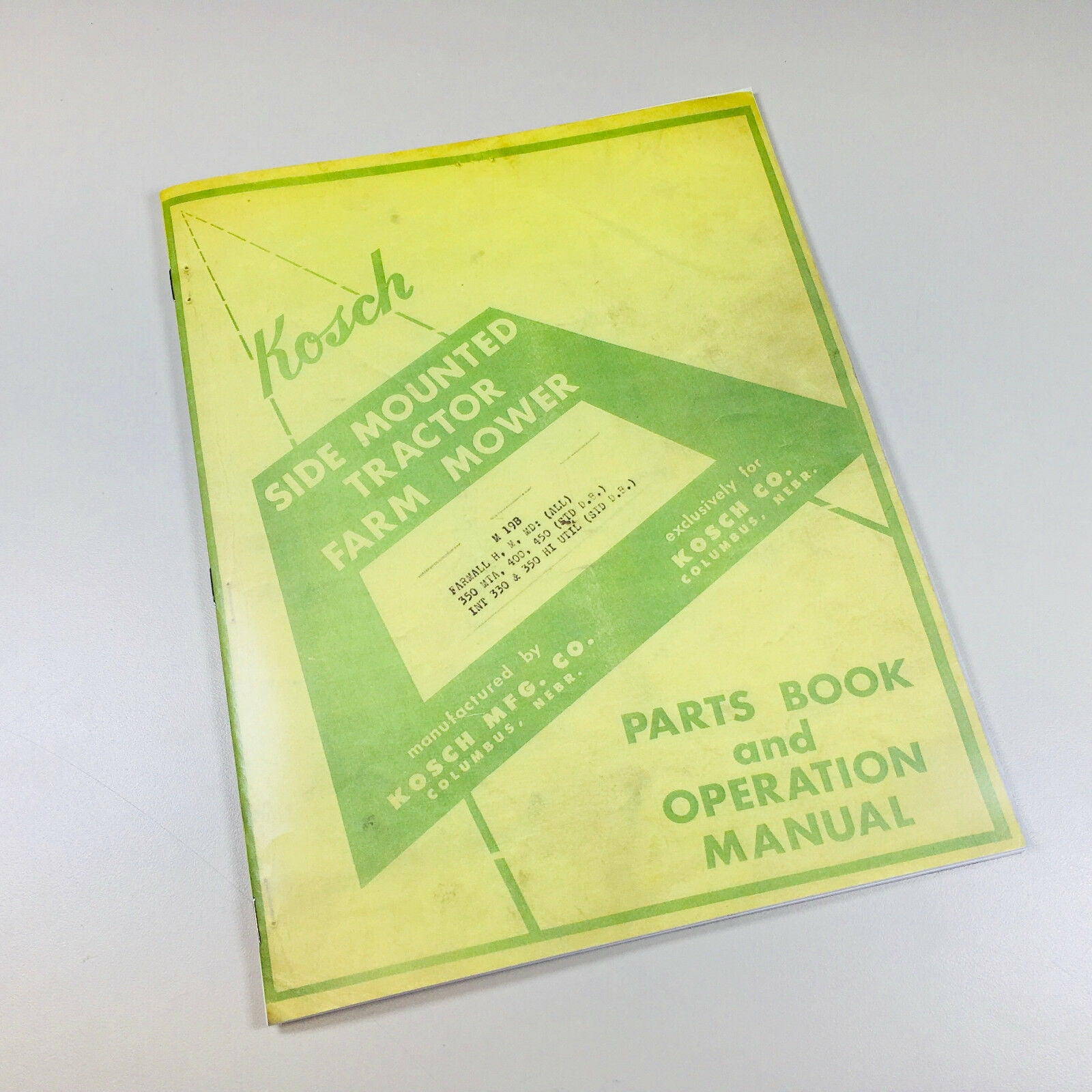 Kosch M19b Side Mounted Tractor Mower Operators Parts Manual Farmall 300 400 Mta Walmart Com Walmart Com