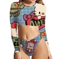 thumbnail image 1 of Hello Kitty Anime Print Sexy Slim Split Bikini Swimsuit for Women, 1 of 10