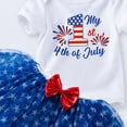 thumbnail image 4 of kpoplk Baby Summer Outfits Newborn Girl Short Sleeve Letters Print T-Shirt Romper Bib Shorts/Pants/Skirts Headband 0-18M(Blue,0-3 M), 4 of 4