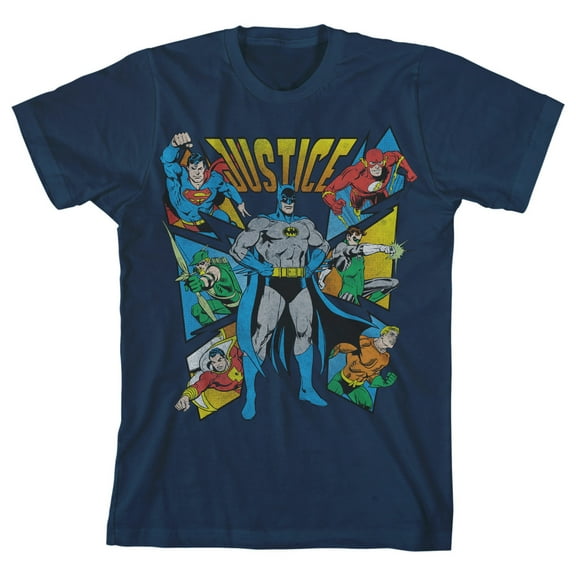Justice League Batman And Comrades Boy's Navy T-shirt-M