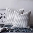 thumbnail image 2 of 16x16 Pillow Covers Set of 2, Grey Vertical Striped Square Throw Pillow Covers for Couch/Sofa/Living Room, Farmhouse Thin Line Stripes Decorative Soft Pillowcases for Couch Throw Pillows, 2 of 7