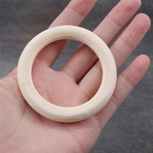30 piezas de anillos de madera de 70 mm, anillos de madera Círculos de madera para, colgador de plantas de macramé, adornos y joyería Mak