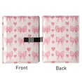 thumbnail image 2 of Leather Planner Leather Notebook Notebook Journal Binder Design Pen Pocket Design Convenient for Storage Pink Bow, 2 of 6