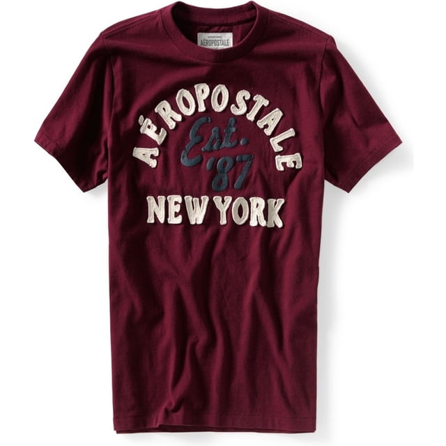 Aeropostale Hombres Est. Camiseta gráfica 87, roja, grande