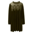 thumbnail image 4 of DHFJKG Women Dresses Casual Lace Embroidery Ruffle Crewneck Long Sleeve Flowy A-Line Mini Dress Elegant Soft Tunic Versatile Dresses, 4 of 5