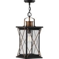thumbnail image 3 of Progress Lighting Barlowe 1-Light Outdoor Hanging Lantern, Antique Bronze, Clear Seeded Glass, Farmhouse Style, 3 of 3