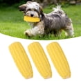 thumbnail image 4 of 3 uds. De látex amarillo para mascotas con forma de maíz, protección de limpieza de dientes con sonido, juguete de entrenamiento interactivo para morder y masticar para perros, 4 of 8