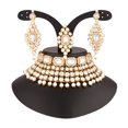 thumbnail image 3 of Efulgenz Indian Jewelry Kundan Crystal Choker Necklace Earrings Maang Tikka Head Chain Bollywood Wedding Bridal Set, 3 of 5
