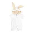 thumbnail image 2 of Uccdo 0-18M Newborn Baby Boys Girls Bunny Ear Easter Romper Jumpsuit Infants Summer Short Sleeve Hooded Bodysuit Pajamas With Zipper, 2 of 8