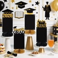 thumbnail image 2 of 9pcs Graduation Decorations Class of 2026 Table Centerpieces, Congrats Glitter Grad Honeycomb Centerpieces for Photo Tables Toppers 2026 Graduation Party Decor (Black Gold), 2 of 8