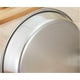 thumbnail image 4 of Bandeja grande de acero inoxidable para pasteles, plato hondo de metal, juego de platos para la cena, bandeja redonda plana y gruesa de acero, platos de carga, platos para servir plateados, 4 of 5