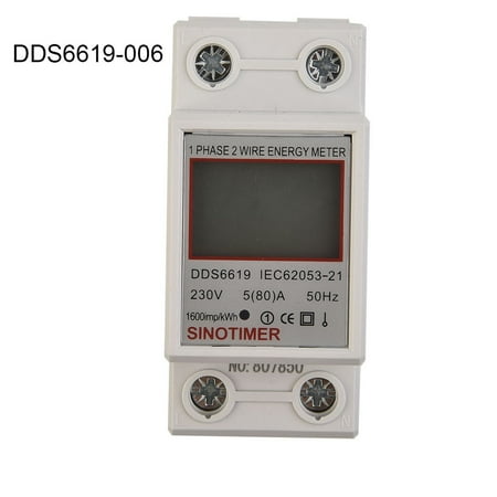 

DDS6619 5-80A 230V LCD Digital Single Phase Energy Watt KWh Meter DIN Rail Mount