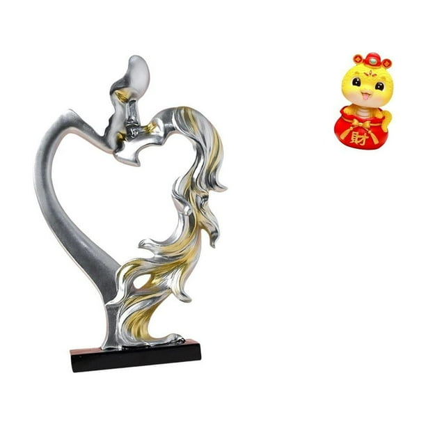 Estatua de pareja,Figura de pareja besándose,regalo de boda moderno,Estatua de pareja besándose en el aniversario de San Valentín,Estatua de serpiente china,Estatua de serpiente para el Año