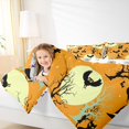 thumbnail image 4 of Homewish Vintage Silhouette Halloween Queen Comforter Set,Owl Tree Witch Hat Pattern Comforter Sets Queen,Cream Orange Black,Halloween Reversible,3pcs,1 Comforter and 2 Pillowcases, 4 of 7