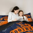 thumbnail image 5 of Homewish Rugby Lover Queen Comforter Set,Football Sport Theme Bedding Sets,Orange Deepblue Bedding Comforter Set For Teens,Ultra Soft Home Decor Reversible,3-Piece, 5 of 8