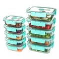 thumbnail image 1 of TechGen Premium Borosilicate Glass Food Storage Containers with Snap Locking Lids, 10 pack, 1 of 8