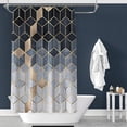 thumbnail image 1 of Mampara de baño impermeable con patrón llamativo, regalo de decoración de baño perfecto Cortina de ducha con estampado geométrico de mármol, 1 of 6