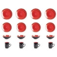 thumbnail image 3 of TiaGOC Sonoma 16 Piece Stoneware Dinner Set Red, Outside Black + Inside Handpainted Color Red with speckle, 3 of 8