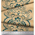 thumbnail image 2 of Soimoi Velvet Fabric Ogee Damask Print Sewing Fabric Yard 58 Inch Wide, 2 of 5