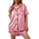 thumbnail image 4 of Txlixc Traje de pijama casual para mujeres, blusa de manga corta con solapa Txlixc moda, 4 of 9