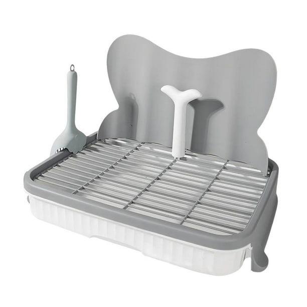 Inodoro para perros, resistente, de limpieza rápida, con protección contra salpicaduras y columna urinaria. 47cm Gris 14mm
